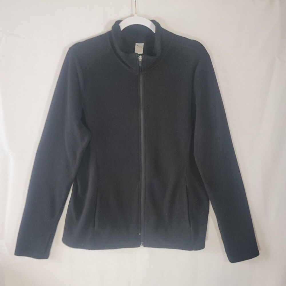 Old Navy Active Women's Full Zip Performance Fleece Jacket Black Large Gorpcore